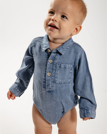 Woven Bodysuit With Pocket WB1